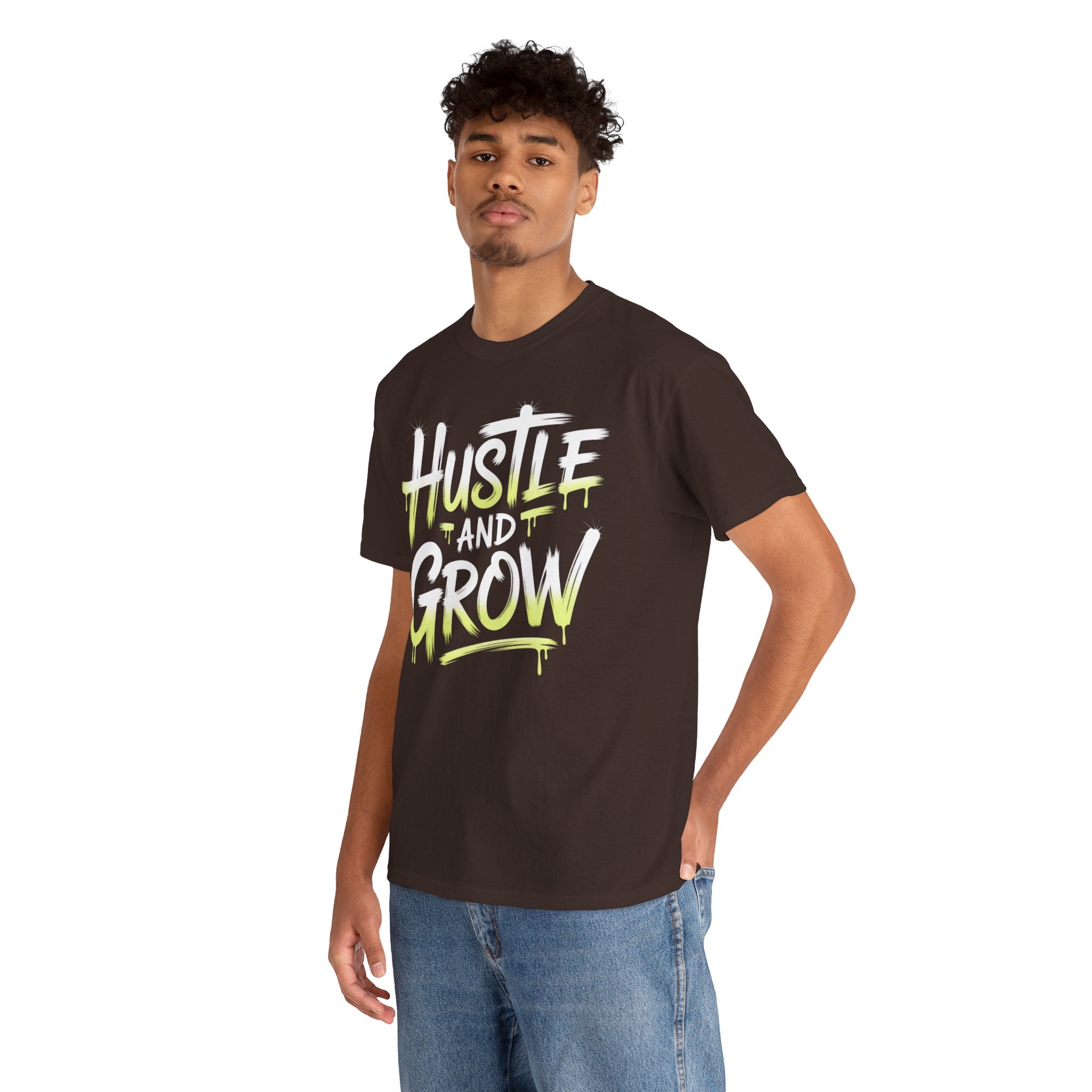 Hustle and Grow Motivational T-Shirt | Premium Cotton