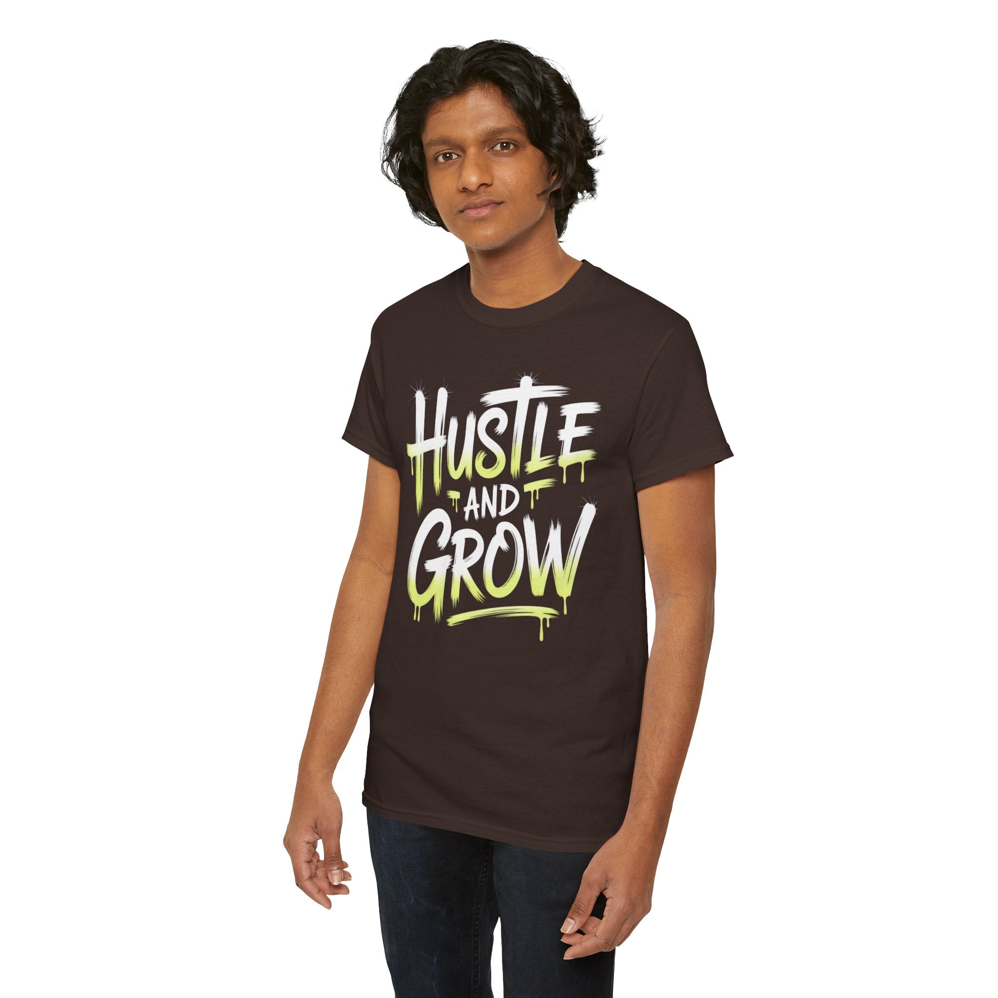 Hustle and Grow Motivational T-Shirt | Premium Cotton