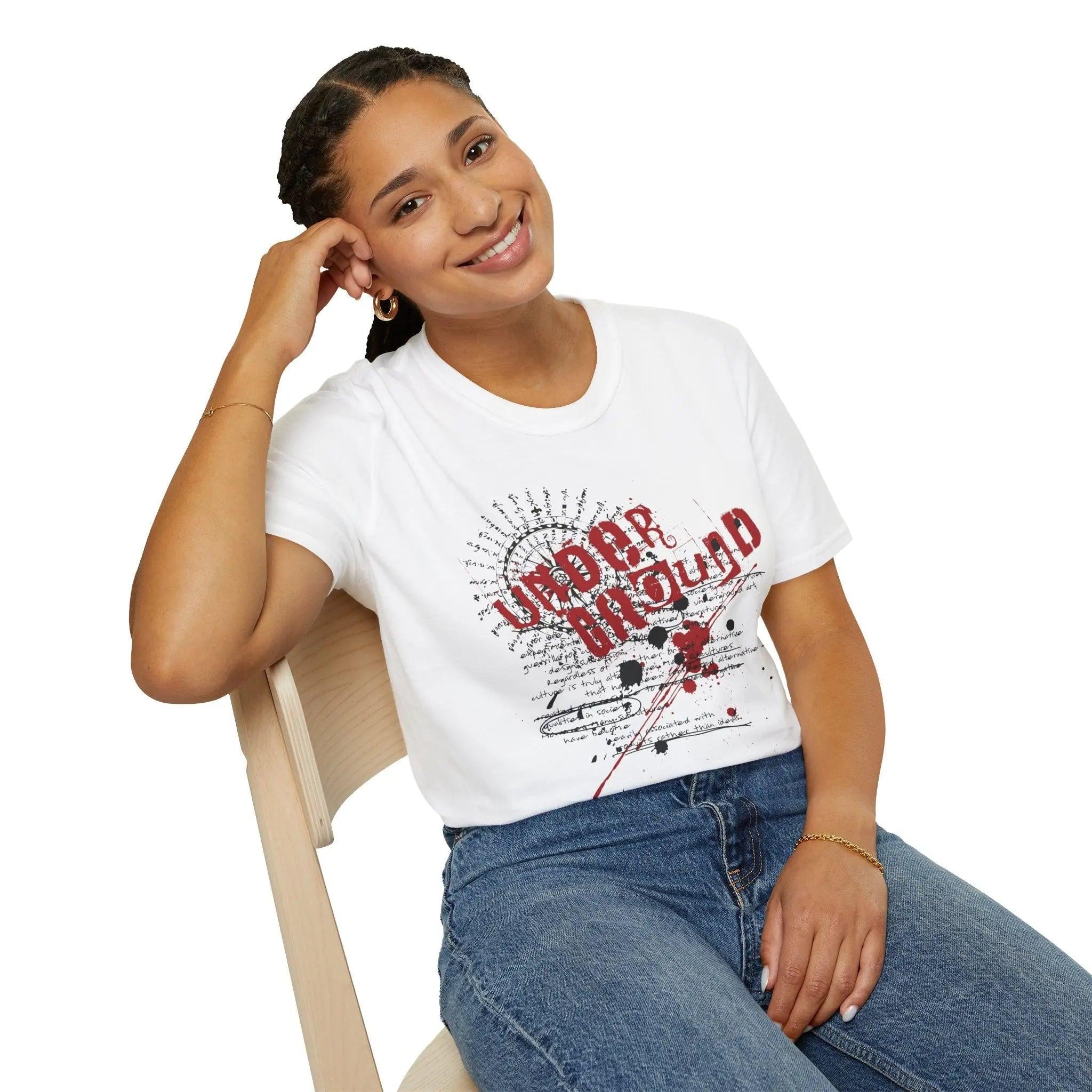 Underground Grunge T-Shirt — Urban Retro Graphic Tee Printify